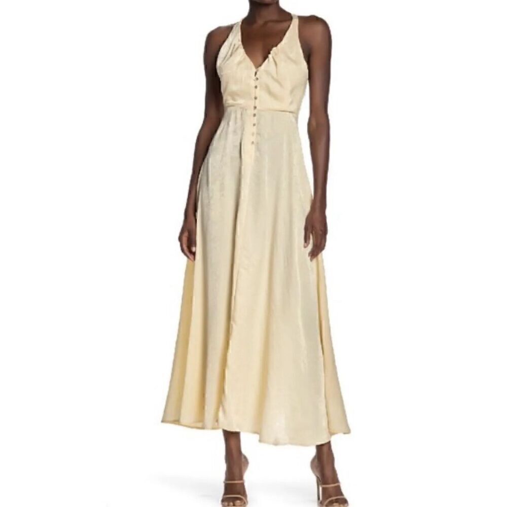 Free People NWT Olivia Champagne Midi Dress